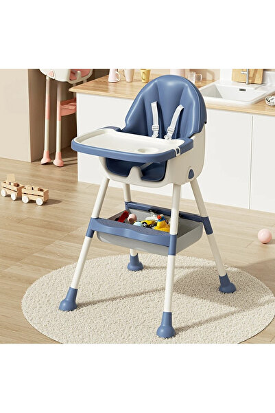 Toyska Scaun de masa pentru bebelusi si copii cu roti, telescopic, reglabil, albastru