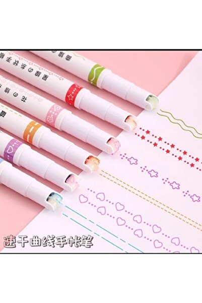 Gereklibunlar Desenli Silindir 6 Şekilli Çizim Kalemi 6'lı Set