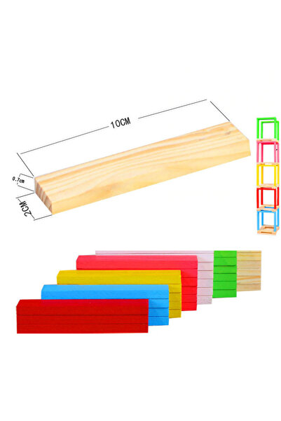 Toyska Set constructie, 150 de piese din lemn, multicolor