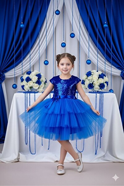 ABİYEKİDS Rochie de seara pentru copii Katkat Saks Blue 23April Aby 182