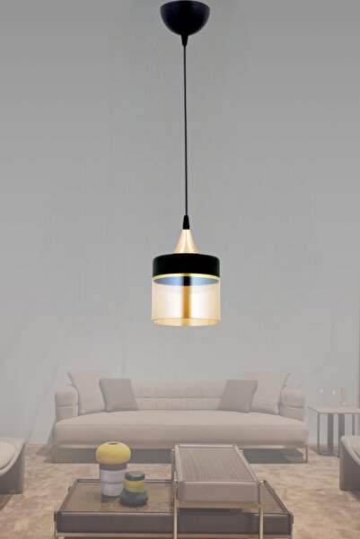 ESSLİGHT NAZLI TEKLİ SARKIT AVİZE BAL SİYAH CAMLI MODERN DEKORATİF AYDINLATMA KORİDOR HOL