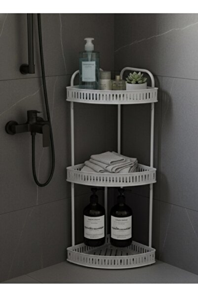 Noor 3-Tier Bathroom Corner Shelf, White