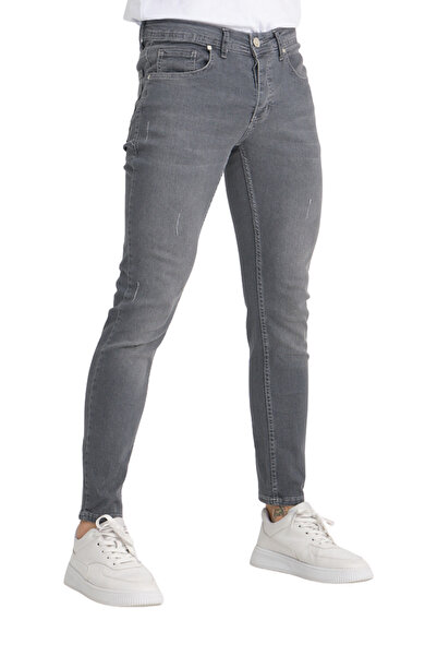OneZero Erkek Gri Skinny Fit pantolon