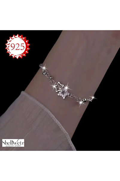 shellwetr Starwhirl Yıldızlı 925 Gümüş Bileklik gümüş yıldız bileklik Sevgili...