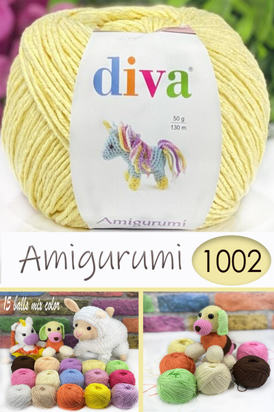 Diva İplik Divagurumi-Lux Amigurumi İpi-1002 Açık Sarı