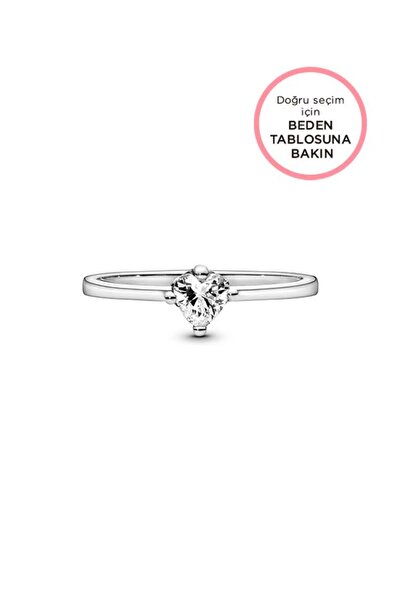 Pandora Şeffaf Kalp Tektaş Yüzük
