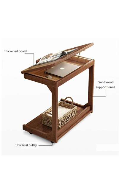 COOYA Laptop Holder Table,Portable Side End Table,Desktop Angle Adjustable,Over Bed Sofa Companion
