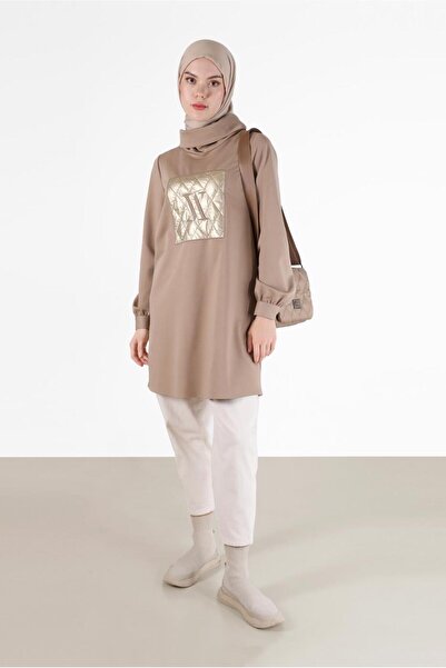 Alvina Τουνίκ με σχέδιο καπιτονέ - γιακάς με κορδόνια, μοντέλο 42289