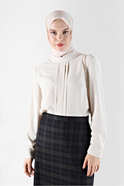 Alvina ZIPPERED BLUZ WITH FRONT SEAM DETAIL 42284