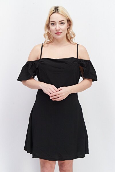 NA-KD Women Plain Midi Dress, Black