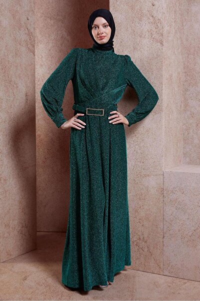 Alvina Glittered Belted Evening Dress - Model 50424