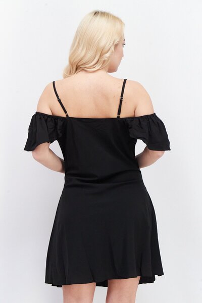 NA-KD Women Plain Midi Dress, Black