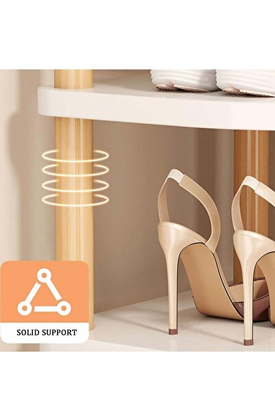 Yelajoy 3-Tier Shoe Rack,Wooden Vertical Free Standing Shoe Shelf,Space Saving,for Entryway Corner