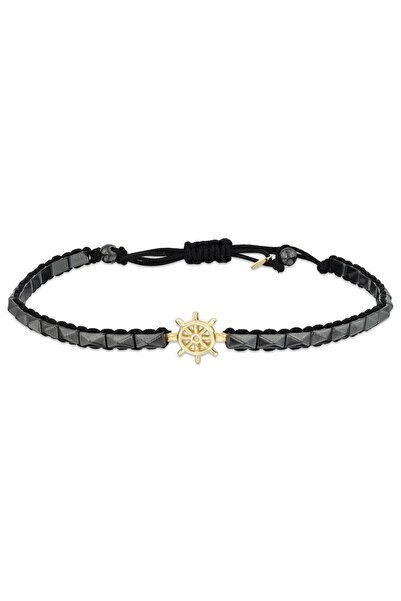 Assos Pırlanta Dümen Figürlü Altın Erkek Bileklik - 14K