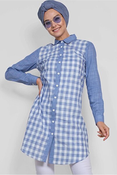 Alvina Хлопчача туніка з бавовняної тканини з квадратним візерунком 4146