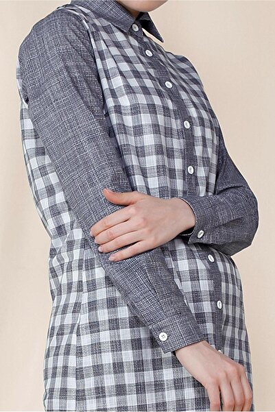 Alvina Хлопчача туніка з бавовняної тканини з квадратним візерунком 4146