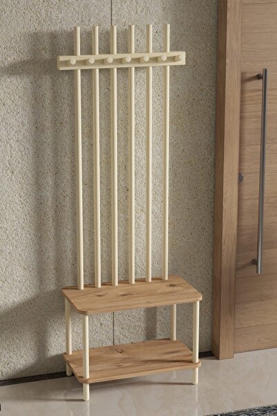 DESENGO Suntalam ve ahşabın doğal uyumuyla iskandinav tarz 7askılı çift raflı...