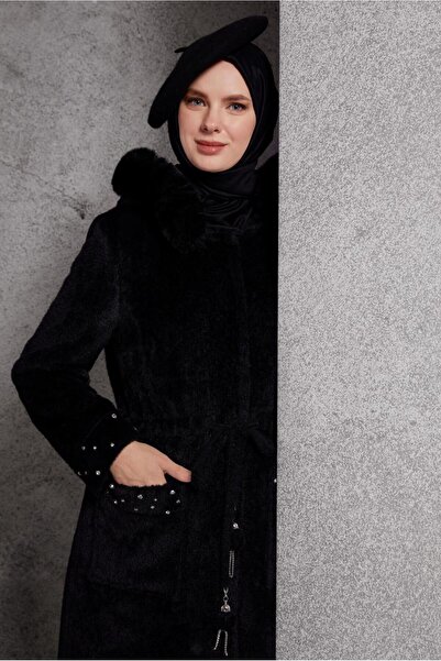 Alvina KÜRK DETAYLI KABAN 90549