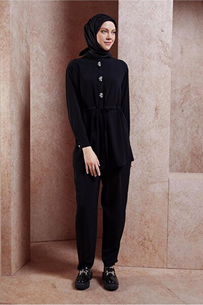 Alvina Stone-Embellished Pants Suit 44754