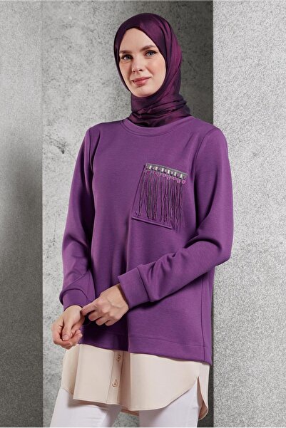 Alvina 45153 Model Garnished Tracksuit Tunic