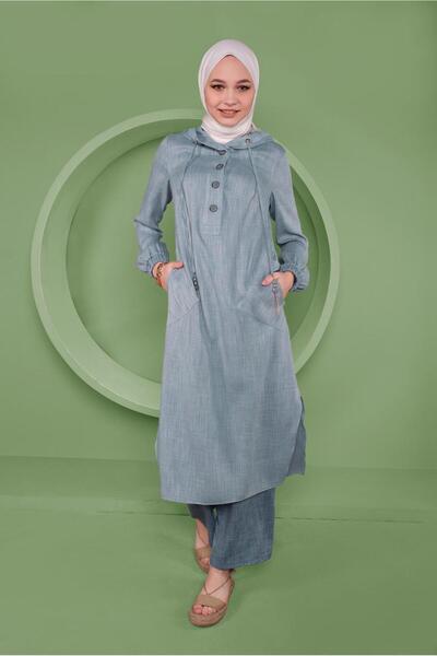 Alvina Довга туніка з капюшоном і ґудзиками 41341