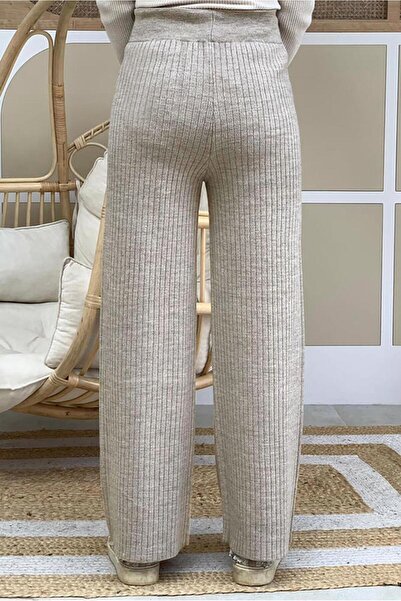 TRENDTESETTÜR Women's Mink Ribbed Knitwear Trousers T 2922