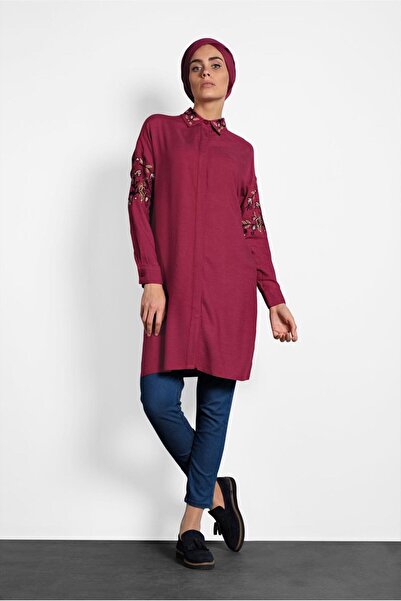 Alvina 40238 Model Flower Embroidered Tunic