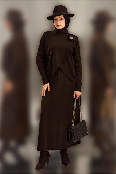 Alvina 44911 Model Brooch Detailed Skirt Set