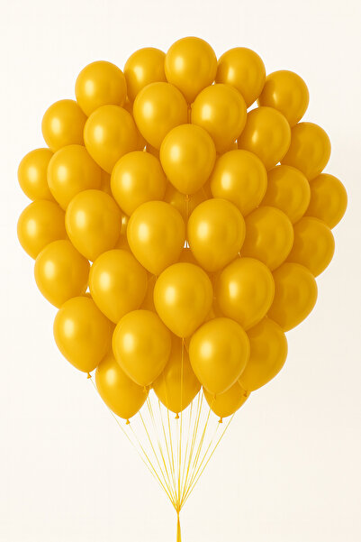 Parti dolabı 50 بالون معدني لامع ذهبي أصفر اللون لحفلات أعياد الميلاد يطير با...