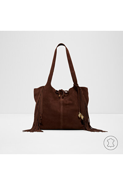 Aldo ARROW - Kadın Büyük Boy Hakiki Deri Kahverengi Tek Bölmeli Sabit Omuz Askılı Omuz Ve El Çantası