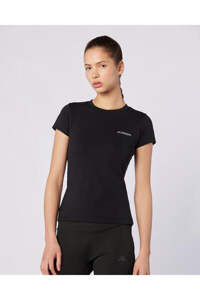 Kappa Jendy Logo - Women's Black Regular Fit T-Shirt