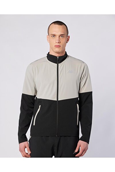 Kappa Midtown Full Zip Erkek Siyah-Gri Regular Fit Fermuarlı Eşofman Üstü