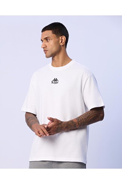 Kappa Denis Erkek Beyaz Oversize Fit Tişört