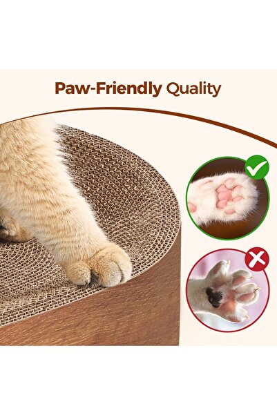 fulina Cat Scratcher Bed,Oval Curve Support,Scratcher Bed for Indoor Cats to Lounge,Protecting Furniture