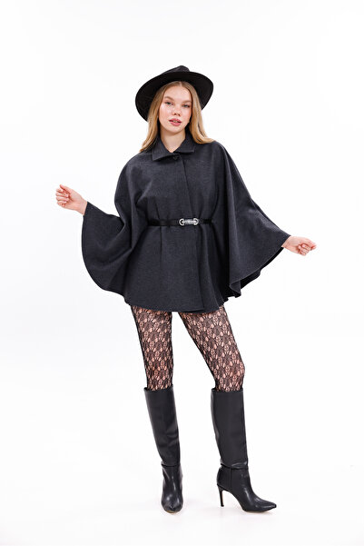 Moda Palmiss Women's Belted Stitched Poncho