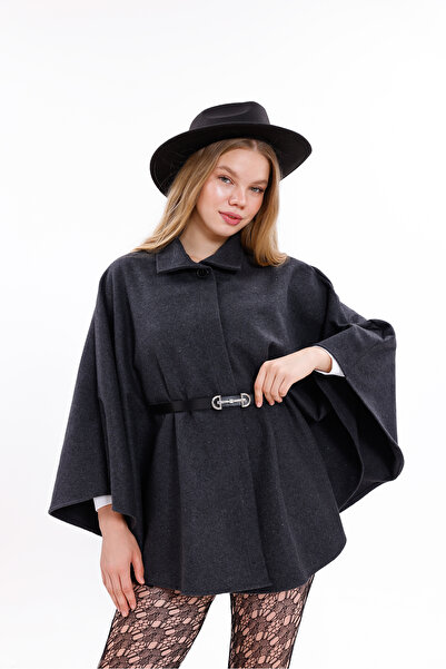 Moda Palmiss Women's Belted Stitched Poncho
