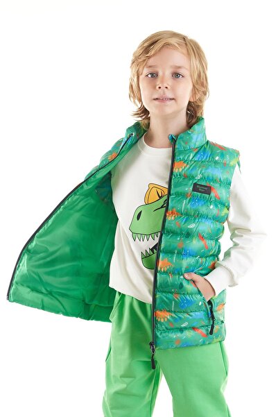 AHENGİM Kids Erkek Çocuk Dinozor Baskılı Trend Şişme Yelek Ak216263