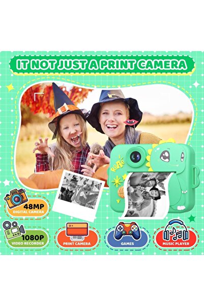 VALA Kids Camera with Instant Printing, VALA® 8K DINOSAUR