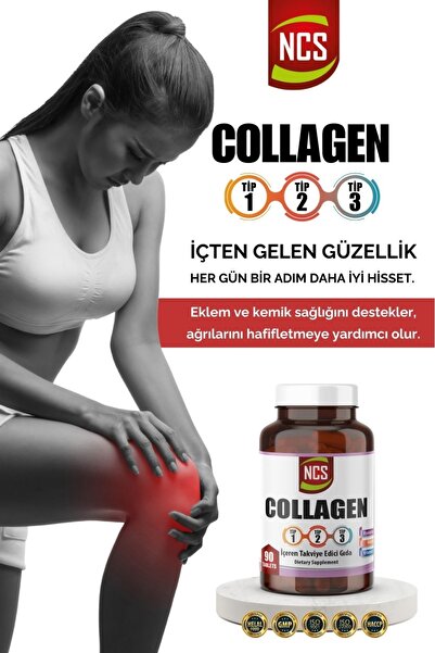 NCS Kollajen 1000 Mg Collagen Tip 1-2-3 Glutatyon 90 Tablet