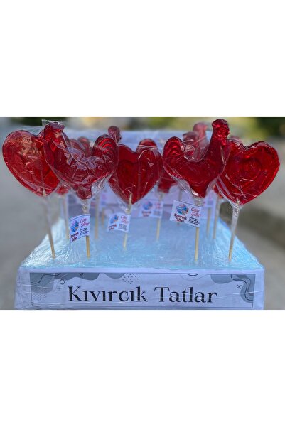Kıvırcık Tatlar Horozlu & Kalpli lolipop Şekerleme 10 Adet (CAM ŞEKER) (PARTİ -DOĞUM GÜNÜ-ÇOCUK-HEDİYE-SEVGİLİ)