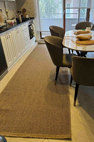 Cool Halı Mocha 671 Kahve Halı Kilim Salon Mutfak Koridor Kesme Yolluk Jüt Ha...