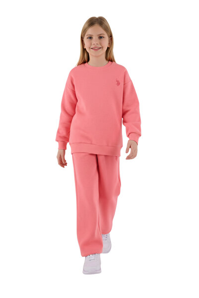 U.S. Polo Assn. U.S. Polo Assn. Girl's Crew Neck Elastic Leg Double Tracksuit Set Vr:P23.C10.Ç01