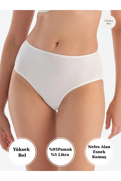 Berrak Chiloți de damă din bumbac cu talie înaltă 12 bucăți