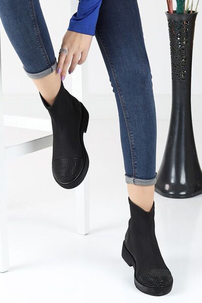 Egepass FLEXİ KADIN STREÇ TAŞ DETAYLI RAHAT BOT