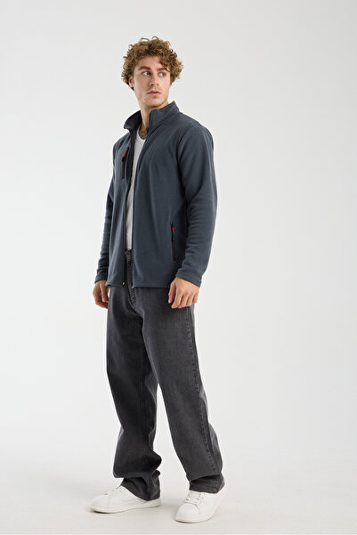 KAPHONE Unisex Polar Tam Fermuarlı 3 Cepli Polar Ceket