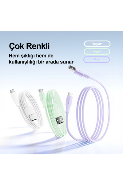 Airbot Airbot Şarj Kablosu 18w 1 Metre Usb’den Type-c’ye,veri Aktarımı Ve Şarj Kablosu,Yeşil ATC18