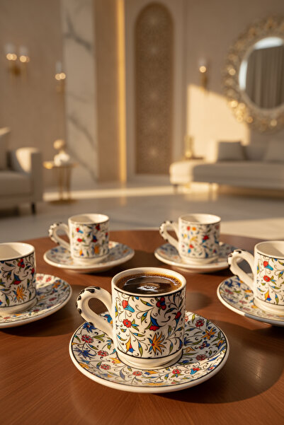 Sarn طقم أكواب منقوشة محليًا مكون من 6 قطع