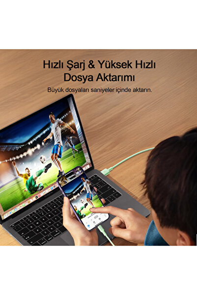 Airbot Airbot Şarj Kablosu 18W 1 Metre USB’den Type-C’ye,Veri Aktarımı ve Şarj Kablosu,Beyaz ATC18
