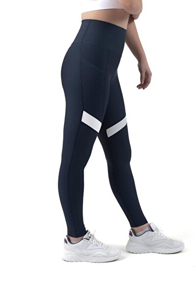 glintfit Лазерне різання Кишеневі синьо-білі спортивні лосини - glint.2462