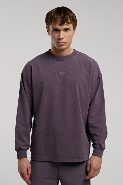 EVERLAST Tricou cu mânecă lungă pentru bărbați, lavat, mov, Bronx 1910